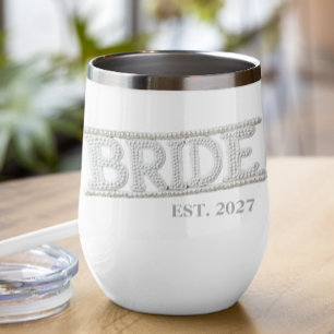 Bride Embroidered Faux Pearl Patch