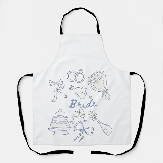 Bride Engagement Wedding Couples Husband Wife Apron (Front)