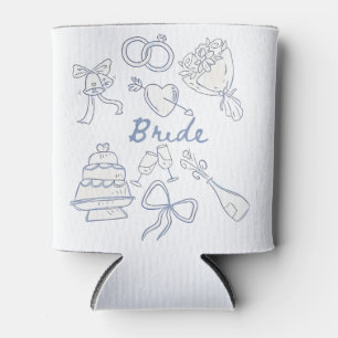 Bride Engagement Wedding Couples Husband Wife Can Cooler