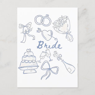 Bride Engagement Wedding Couples Husband Wife Holiday Postcard