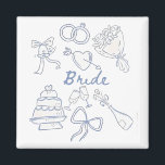 Bride Engagement Wedding Couples Husband Wife Magnet<br><div class="desc">Wedding day,  bride-to-be,  engagement celebration,  marriage announcement,  romantic couples,  wedding outfit,  love and commitment,  bridal shower,  honeymoon vibes,  wedding party</div>