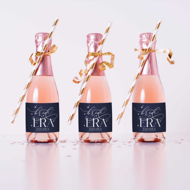 Bride Era Bridal Shower Mini Champagne Bottle Sparkling Wine Label (Creator Uploaded)