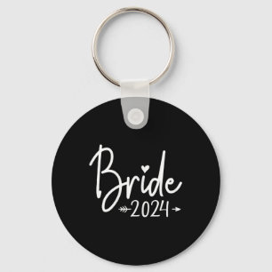 Bride Est. 2024 Married Wedding Bridal Party Bache Key Ring