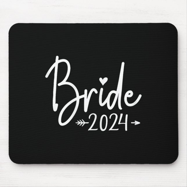 Bride Est. 2024 Married Wedding Bridal Party Bache Mouse Mat (Front)