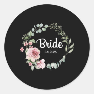 Bride Est. 2025 Bridal Wedding Matching Gifts Woma Classic Round Sticker