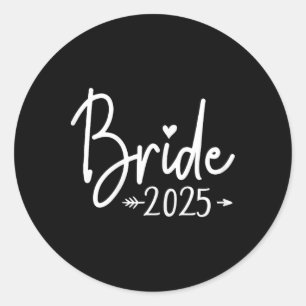 Bride Est 2025 Married Wedding Bridal Party Bachel Classic Round Sticker