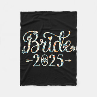 Bride Est 2025 Married Wedding Bridal Party Bachel Fleece Blanket