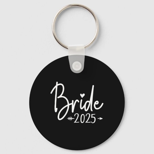 Bride Est 2025 Married Wedding Bridal Party Bachel Key Ring (Front)