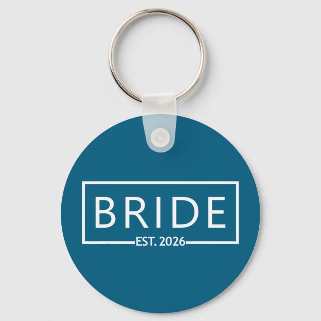 Bride est 2026 bridal shower wedding bachelorette key ring (Front)