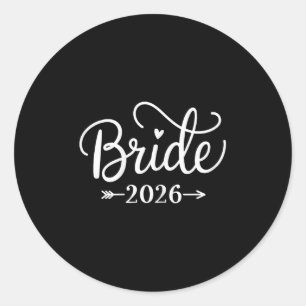 Bride Est 2026 Married Wedding Bridal Party Bachel Classic Round Sticker
