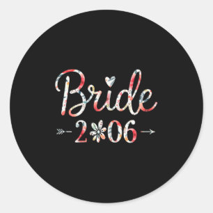 Bride Est 2026 Married Wedding Bridal Party Bachel Classic Round Sticker