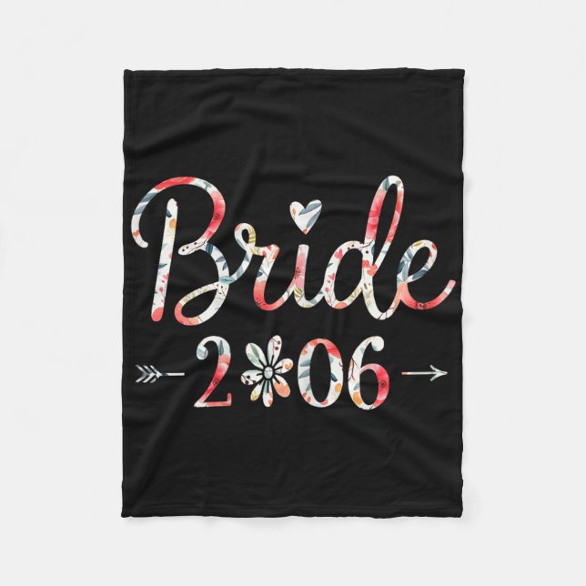 Bride Est 2026 Married Wedding Bridal Party Bachel Fleece Blanket (Front)