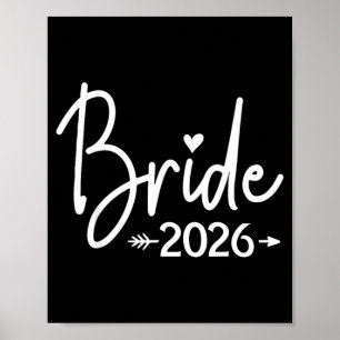 Bride est 2026 married wedding bridal party poster