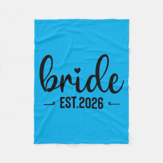 Bride Est 2026 Matching Bride Groom 2026 Fleece Blanket