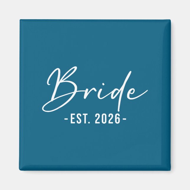 Bride est 2026 matching getting ready bride groom magnet (Front)