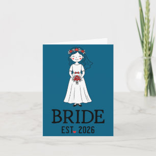 Bride est 2026 matching groom bride 2026 honeymoon card
