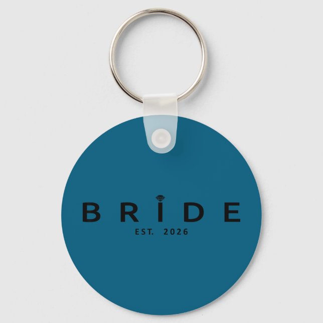 Bride est 2026 wedding bridal shower bachelorette key ring (Front)