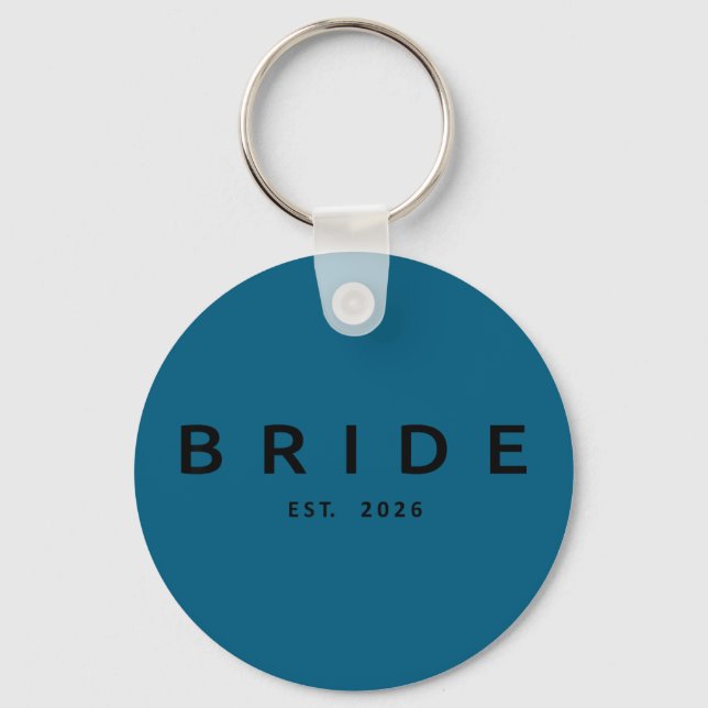 Bride est 2026 wedding bridal shower bachelorette key ring (Front)