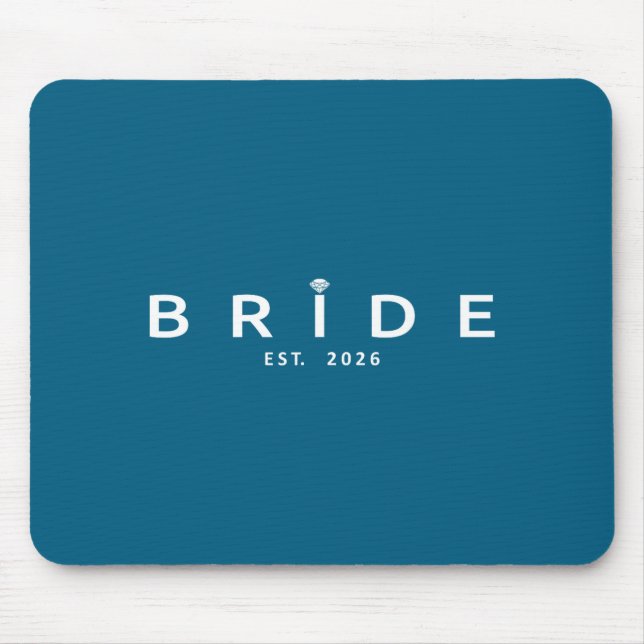 Bride est 2026 wedding bridal shower bachelorette mouse mat (Front)