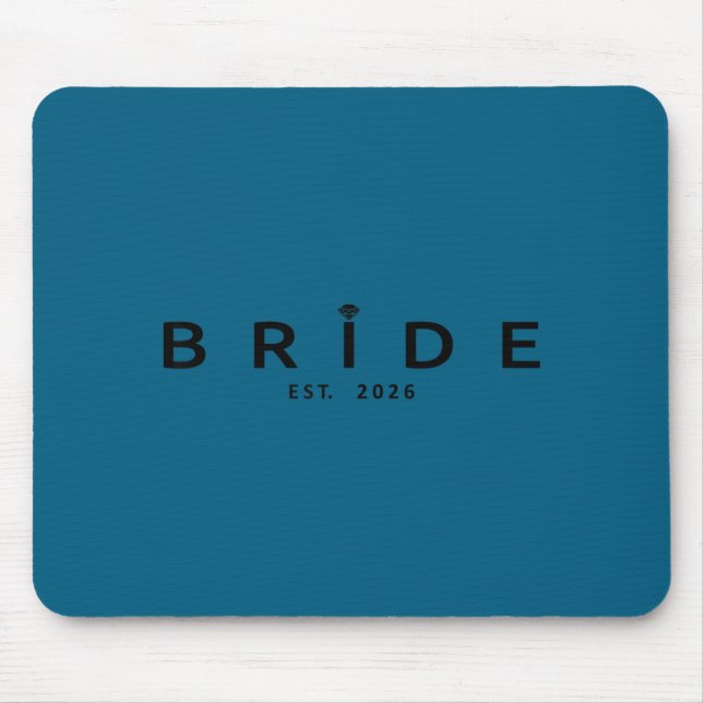 Bride est 2026 wedding bridal shower bachelorette mouse mat (Front)
