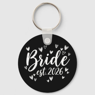 Bride est 2026 wedding newlywed bride groom party key ring