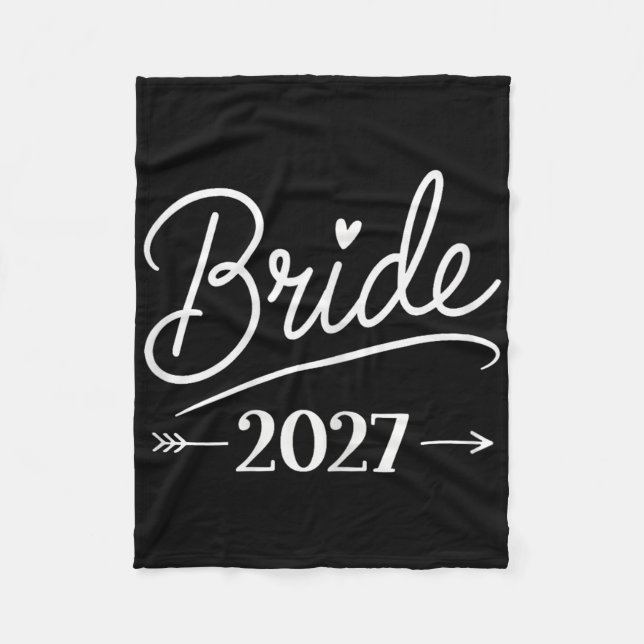 Bride Est 2027 Married Wedding Bridal Party Bachel Fleece Blanket (Front)