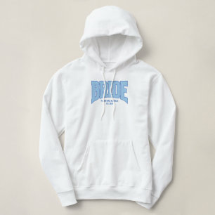 BRIDE Faux Glitter Varsity Engagement Bridal Hoodie