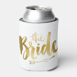 Bride - Faux Gold Foil Can Cooler