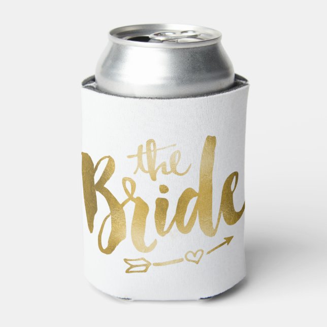 Bride - Faux Gold Foil Can Cooler (Can Front)