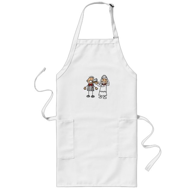 Bride Feeds Groom Long Apron (Front)