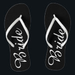 Bride Flip Flops<br><div class="desc">Black and white flip flops for the bride. Click the "Customise it!" button to add text and more!</div>