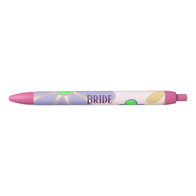 Bride Floral Appreciation Black Ink Pen (Front)