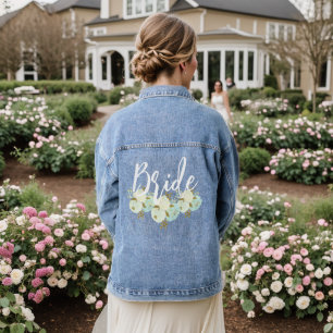 Bride - Floral Blue Jean Demin Jacket