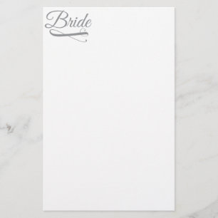 Bride Flourish Grey Stationery