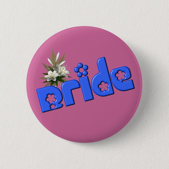 Bride Flower Bouquet  6 Cm Round Badge (Front)