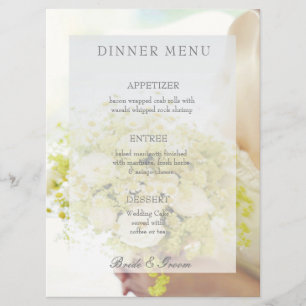 Bride flower bouquet editable wedding menu