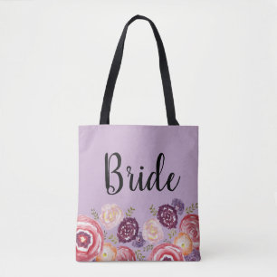 Bride Flower Pattern Pink Tote Bag