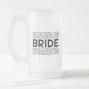 Bride frosted glass beer mug