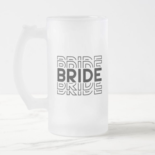 Bride  frosted glass beer mug (Left)