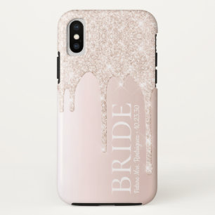Bride Future Mrs Blush Pink Glitter iPhone XS Case