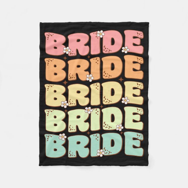 Bride Future Mrs Bridal Party Wedding Bachelorette Fleece Blanket (Front)