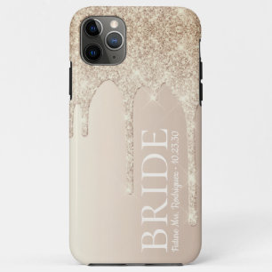 Bride Future Mrs Gold Glitter Drip iPhone 11 Pro Max Case