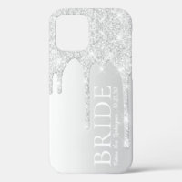 Bride Future Mrs Silver Glitter Drip