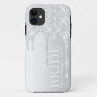 Bride Future Mrs Silver Glitter Drip