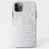 Bride Future Mrs Silver Glitter Drip