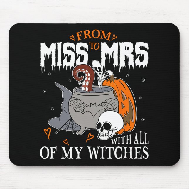 Bride Future Mrs Witchy Gothic Wedding Bachelorett Mouse Mat (Front)