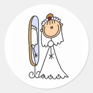 Bride Getting Ready For The Wedding Sticker