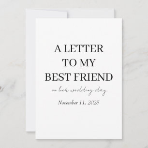 Bride Gifts   Personalised "To My Best Friend" Car Thank You Card