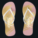 Bride Gifts Sandals Elegant Gold and Black Design<br><div class="desc">Wedding Bridal Party Gifts Flip-Flops. "Elegant Gold and Black" design. Text or not to text, that is up to you! Wonderful to buy for yourself and/or great bridal gifts or other celebratory occasions! Enjoy!!! Personalise by changing out text. Choose your favourite font style, colour, and size. Design elements can be...</div>