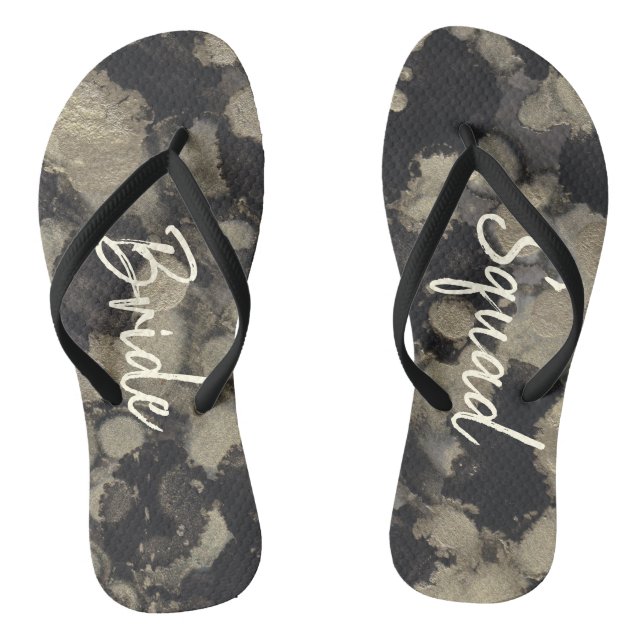 Bride Gifts Sandals Shades of Golds and Blacks (Footbed)